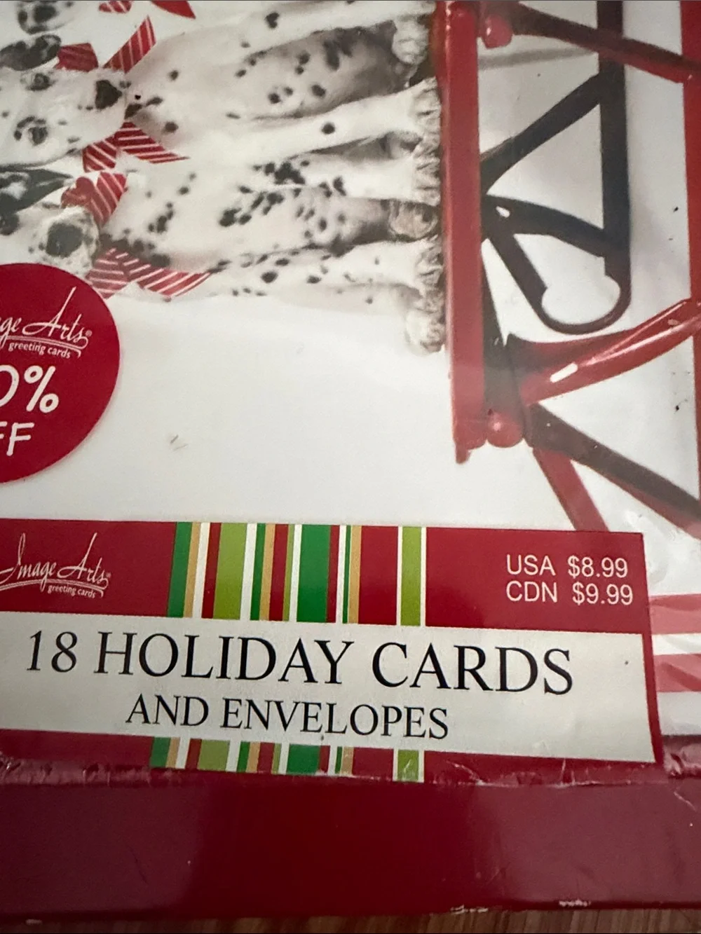 Holiday Greeting Card Set with Dalmatian Sled Design and Winter Church Cards